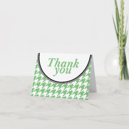 Green & White Houndstooth aangepaste bedankkaart