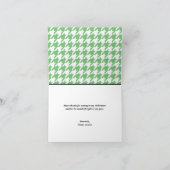Green & White Houndstooth aangepaste bedankkaart (Binnen)
