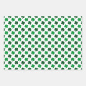GREEN & WHITE IRISH CELTIC SHAMROCKS & PATTERNS INPAKPAPIER VEL (Voorkant 3)