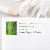 Green & White Lace Paisley Return-adreslabel Etiket (Insitu)