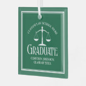 Green White Law School Afstuderen Kerst Glas Ornament (Voorkant links)