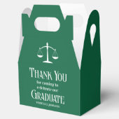 Green White Law School Custom Graduation Party Bedankdoosjes (Geopend)