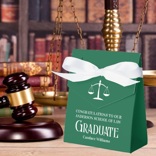 Green White Law School Custom Graduation Party Bedankdoosjes