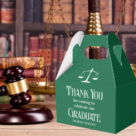 Green White Law School Custom Graduation Party Bedankdoosjes