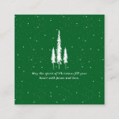 Green & White Merry Xmas QR-code Vierkante Visitekaartje (Achterkant)