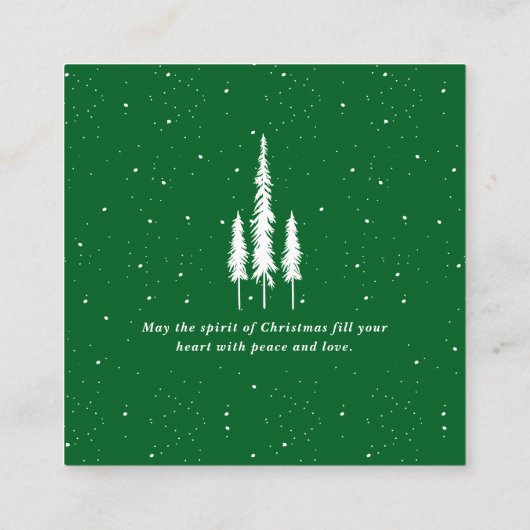 Green & White Merry Xmas QR-code Vierkante Visitekaartje (Achterkant)