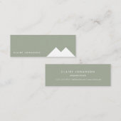 Green white minimal geometric environment eco mini visitekaartje (Voorkant / Achterkant)