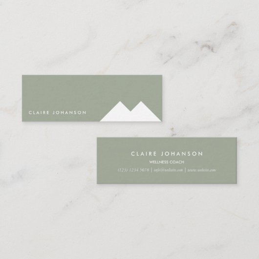 Green white minimal geometric environment eco mini visitekaartje (Voorkant / Achterkant)