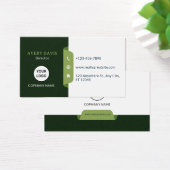 Green & White Modern Corporate Business Card Visitekaartje (Bureau)