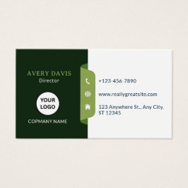 Green & White Modern Corporate Business Card Visitekaartje