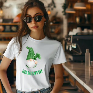 Green White Modern Illustration Jack Dalton's Day T-shirt