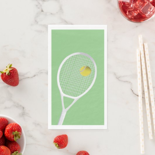 Green White Modern Tennis Ball Racket Servet (Insitu)