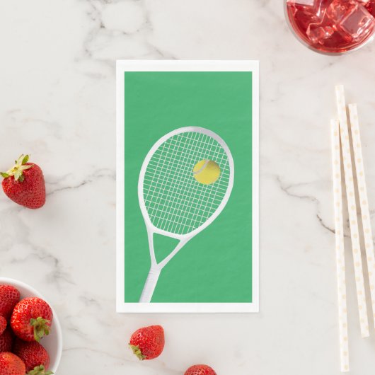Green White Modern Tennis Ball Racket Servet (Insitu)