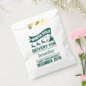 GREEN & White North Pole SANTA Delivery Name Bedankzakje (Gezegeld)