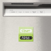 Green White Pattern Clean Dirty Dishwasher Magnet (Insitu (Vaatwasser))