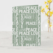 Green White Peace Love Christmas Kaart (Gele Bloem)