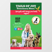  Green White Pet Store Business Raamsticker (Vel)