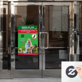  Green White Pet Store Business Raamsticker