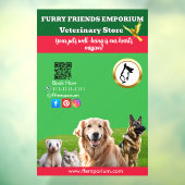  Green White Pet Store Business Raamsticker (Vel 3)
