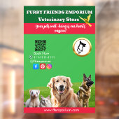  Green White Pet Store Business Raamsticker (Vel 2)