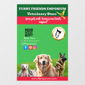 Green White Pet Store Business Raamsticker (Vel)