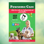 Green White Pet Store Sign Dogs, Cats, Birds Vet Raamsticker (Vel 3)