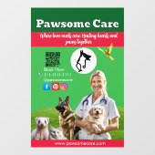 Green White Pet Store Sign Dogs, Cats, Birds Vet Raamsticker (Vel)