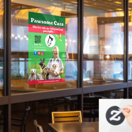 Green White Pet Store Sign Dogs, Cats, Birds Vet  Raamsticker