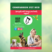 Green White Pet Store Sign Dogs, Cats, Birds Vet  Raamsticker (Vel 3)