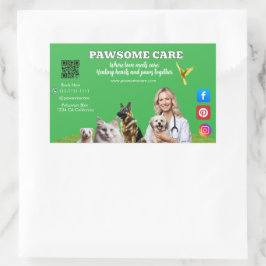 Green White Pet Store Sign Dogs, Cats, Birds Vet  Rechthoekige Sticker
