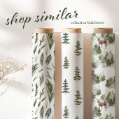 Green White Pine Tree Holiday Wrapping Paper Cadeaupapier