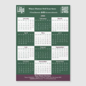 Green, White, Pink Your Logo 2026 Magnet Calendar (Voorkant)