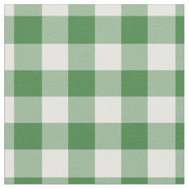 Green & White Plaid Gingham Stof