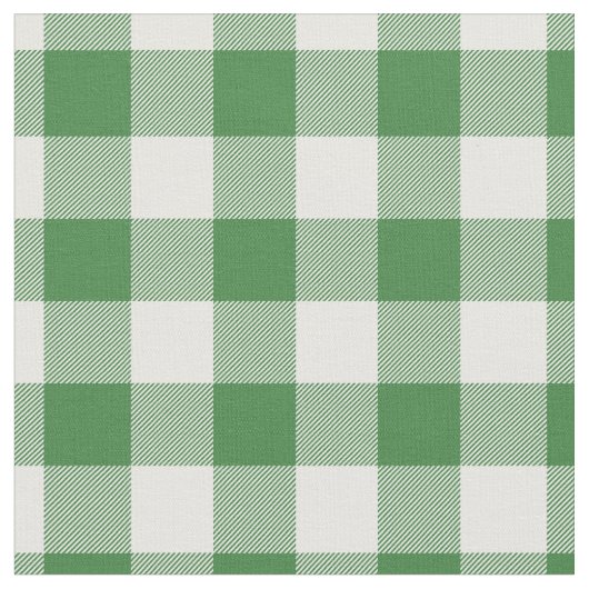 Green & White Plaid Gingham Stof (Close Up)