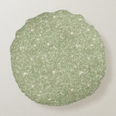 Green White Plaid Glitter Rond Kussen (Achterkant)