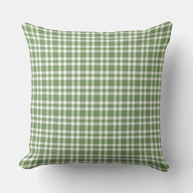 Green White Plaid Pattern Kussen (Voorkant)