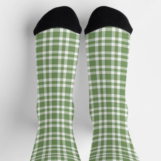 Green White Plaid Pattern Sokken (Top)