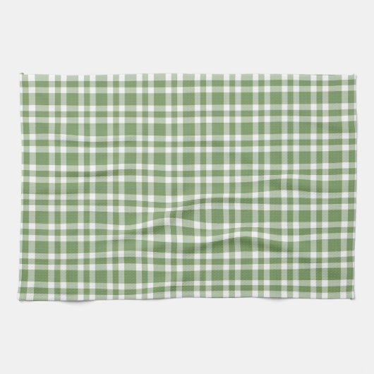 Green White Plaid Pattern Theedoek (Horizontaal)