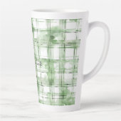 Green White Plaid Stripes   Latte Mok (Rechts)