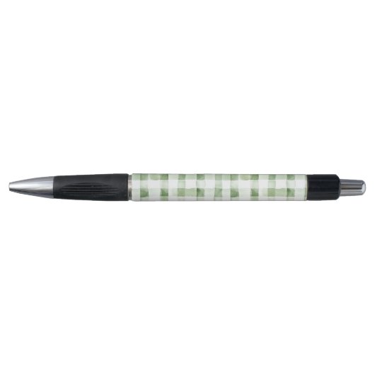 Green White Plaid Stripes Pen (Voorkant)