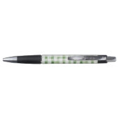 Green White Plaid Stripes Pen (Achterkant)