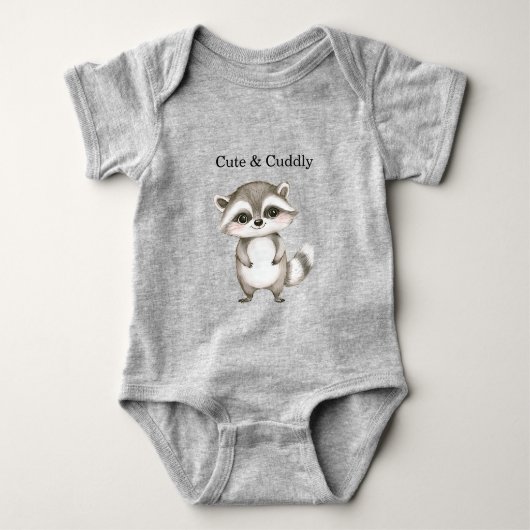 Green White Plaid Stripes Raccoon Romper (Voorkant)