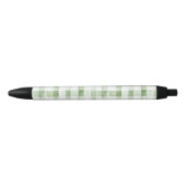 Green White Plaid Stripes Zwarte Inkt Pen (Voorkant)