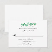 Green White Plain Simple Wedding RSVP-kaarten RSVP Kaartje (Voorkant / Achterkant)