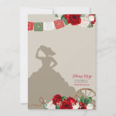 Green White Red Charro Quinceanera Papel Picado Kaart (Achterkant)