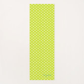 Green White Retro Polka Dots Monogram Oefening Yogamat (Voorkant)