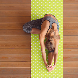 Green White Retro Polka Dots Monogram Oefening Yogamat