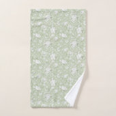 Green White Romantic Floral   Bad Handdoek (Handdoek)