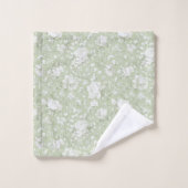 Green White Romantic Floral   Bad Handdoek (Wasdoekje)