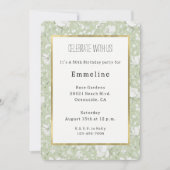 Green White Romantic Floral Birthday Kaart (Voorkant)